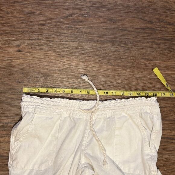 Roxy Oceanside Drawstring Pants Cotton Linen Blend White Size Large - Picture 9 of 15